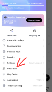 terabox webmaster tool